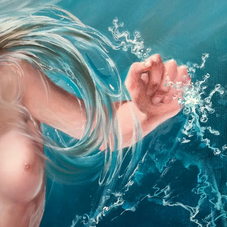Aphrodite Awakening — painting detail 2