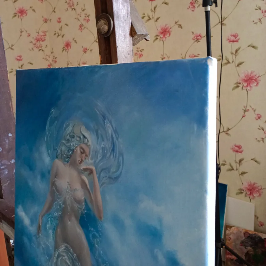 Aphrodite Rising from the Sea — painting detail 2