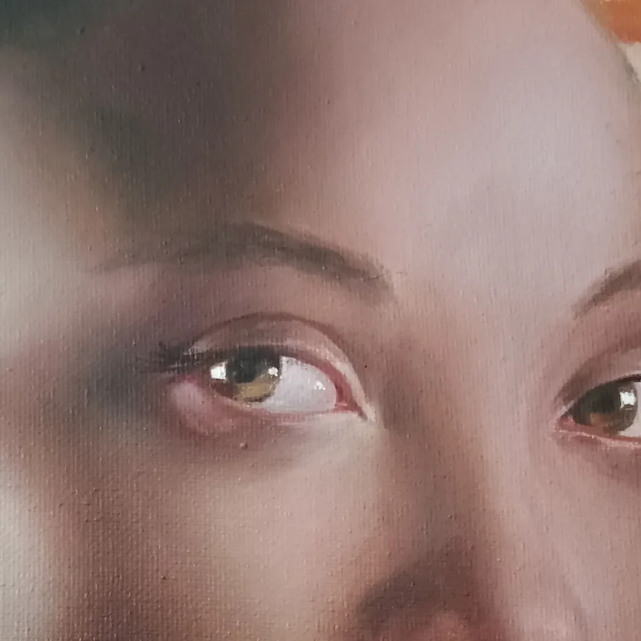 Black Woman Portrait — painting detail 1