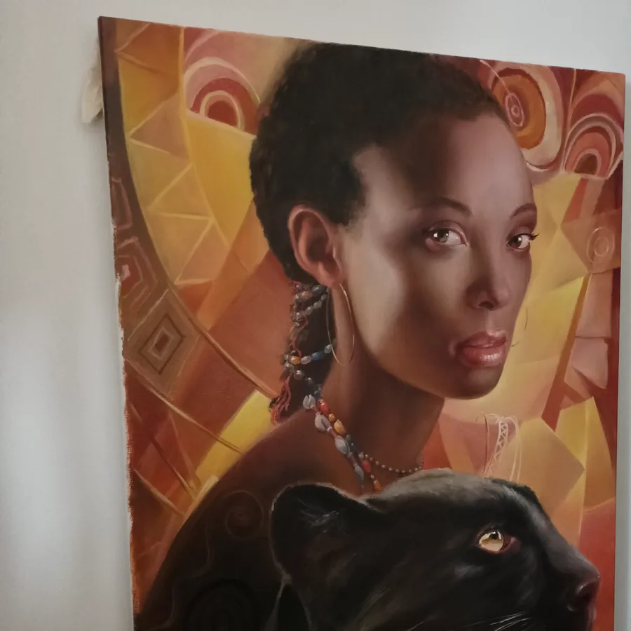 Black Woman Portrait — painting detail 2