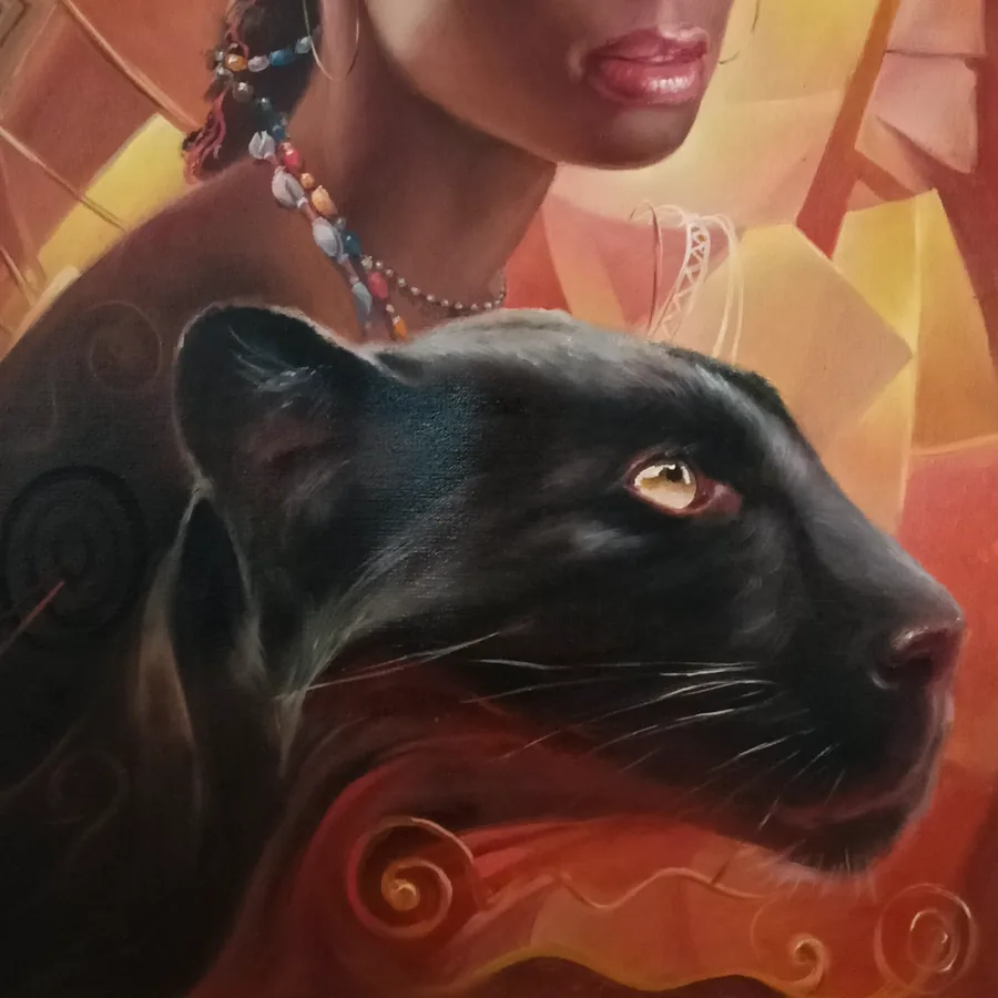 Black Woman Portrait — painting detail 3