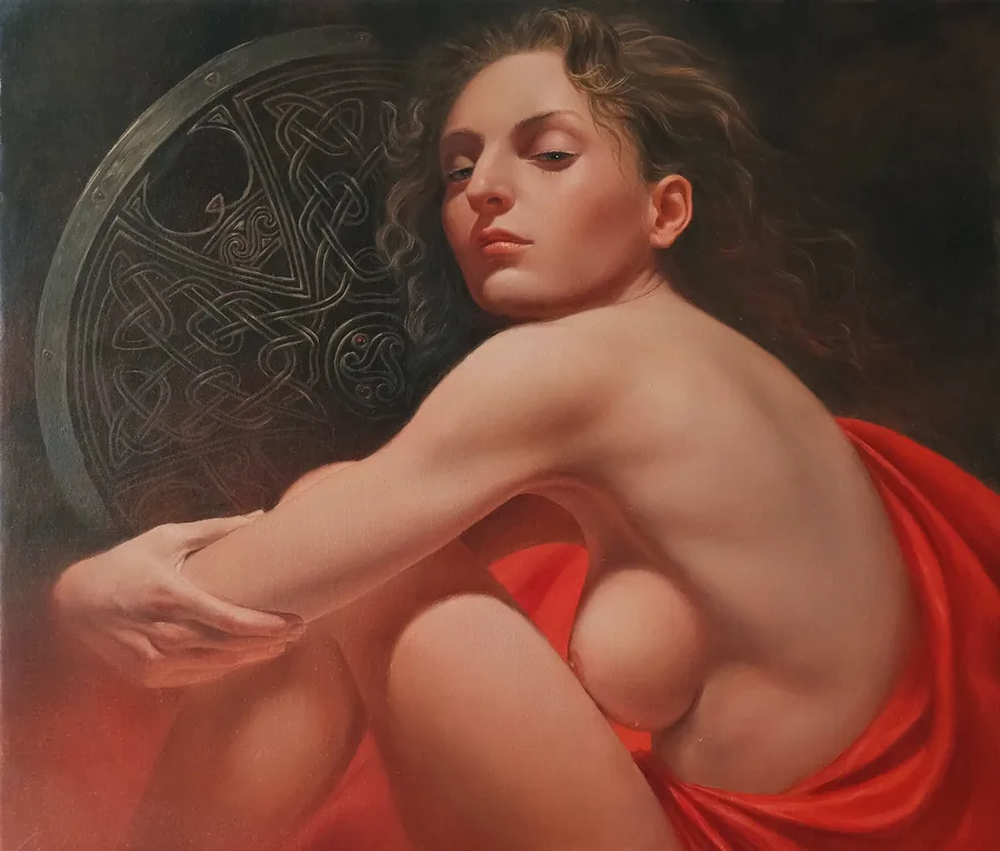 Boudicca — original oil painting by Fedor Lantsov