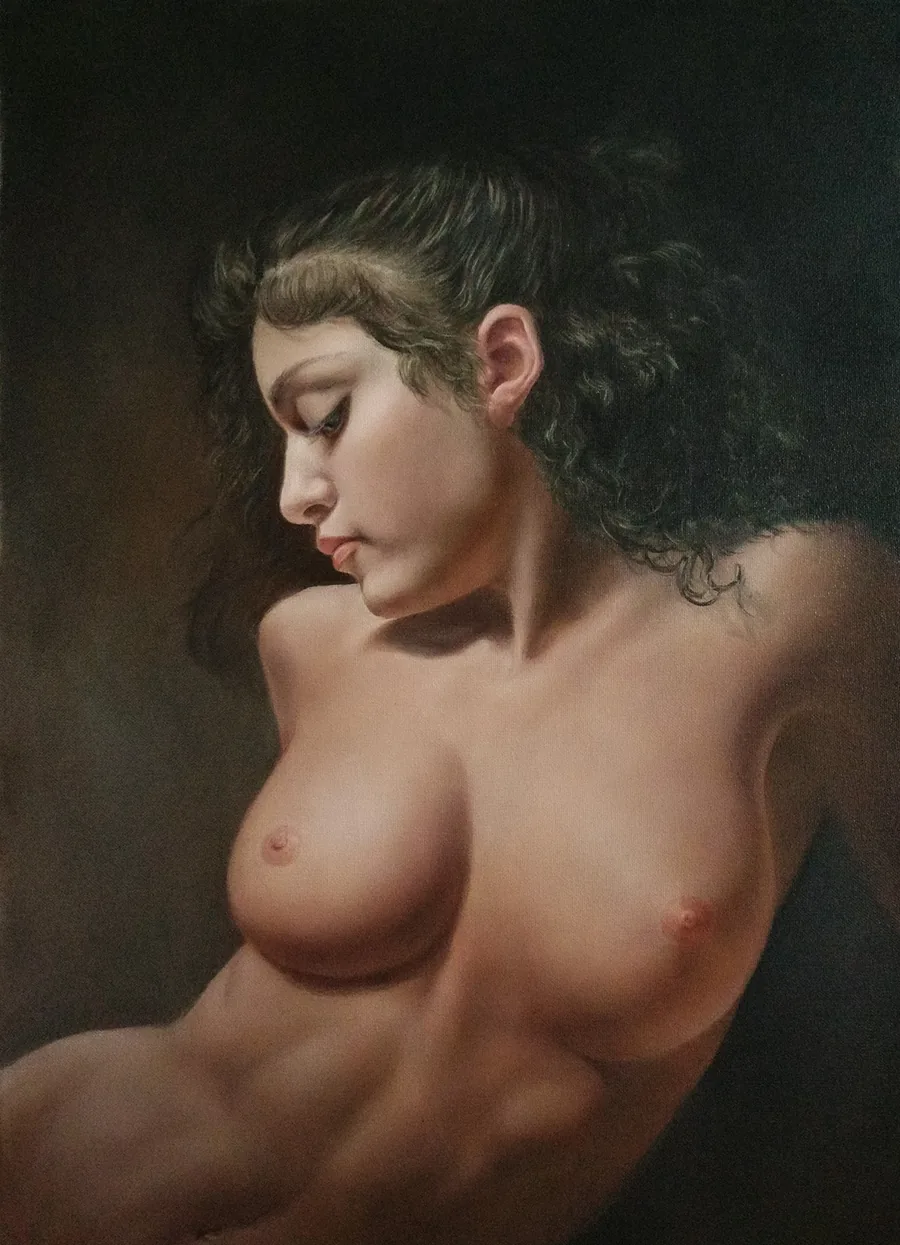 Portrait Female — original oil painting by Fedor Lantsov