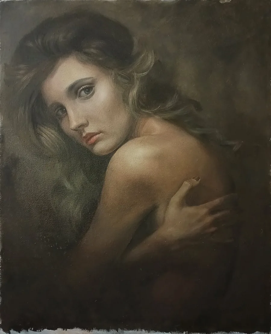 Portrait Female Study — original oil painting by Fedor Lantsov